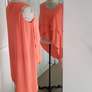 BCBG- Orange drapey Top XS